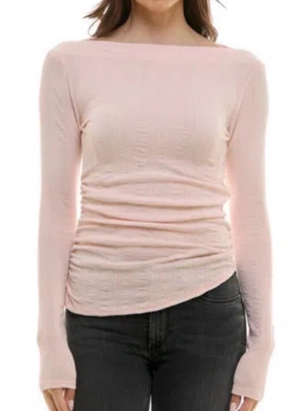 NWT Light Pink Boatneck Long Sleeve Top - Great Layering Piece